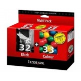 LEXMARK Nr. 32+33, set 2 cartuse, Original, Black + color, Inkjet