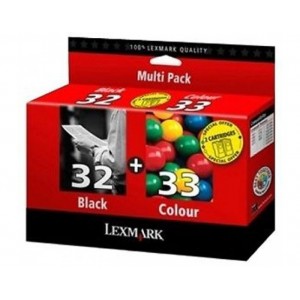 LEXMARK Nr. 32+33, set 2 cartuse, Original, Black + color, Inkjet
