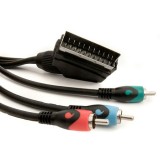 Cablu SCART - 3 x RCA tata, lungime 2 m