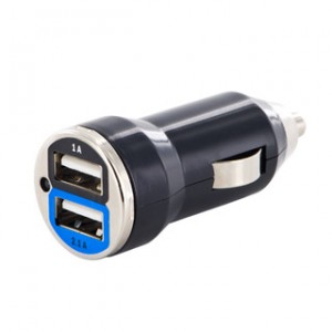 Încărcător de maşină cu 2 USB, 12-24V 1000 + 2100mA, Whitenergy