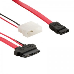 Cablu HDD | SATA 2 | 13pin SATA Slimline (F) - 7pin SATA (F) & LP4 | 50cm