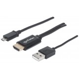 Cablu MHL Adaptor Micro-USB 5-pin la HDMI, pentru conectare Smartphone la TV,    Manhattan 151498