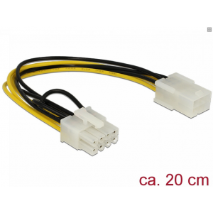 Cablu alimentare PCI Express 6 pini la 8 pini M-T, Delock 83775 Cablu alimentare PCI Express 6 pini la 8 pini M-T, Delock 83775