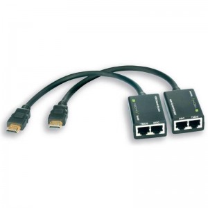 Set 2 buc Adaptor Extensie HDMI la LAN, HDMI la UTP, HDMI to UTP extender , cablu torsadat, compatibilitate Cat.5e/6 , max 30m