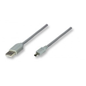 Cablu Hi-Speed USB 2.0 A-B Mini (Mitsumi) M/M 1,8m gri, Manhattan