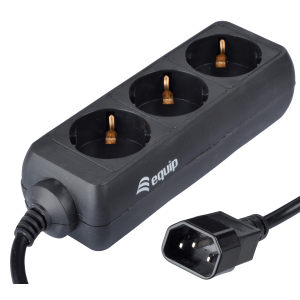 PRELUNGITOR UPS INTRARE IEC320 C14 CU 3 PRIZE SCHUKO IESIRE, 10A Equip power strip 3 sockets for UPS