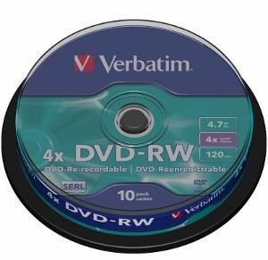 Verbatim DVD-RW 4.7GB, 4x, spindle, 10 bucati