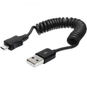 Cablu micro - BM USB 2.0 AM coiled 20-60cm, Delock 