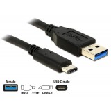 Cablu 1m USB 3.1, Gen 2 A male la USB Type-C male, SuperSpeed USB 10 Gbps, Delock 83870