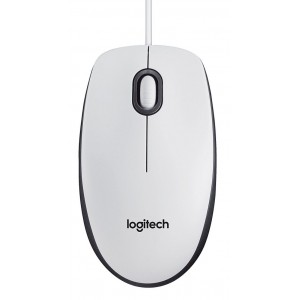 MOUSE optic LOGITECH M100 alb, cu fir, USB, 1000 dpi, butoane/scroll 3/1