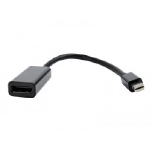 Cablu adaptor mini Displayport mini (tata) la Displayport (mama), negru, cu cablu 10cm