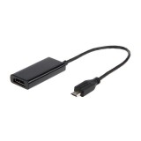 Cablu adaptor MHL la HDMI(F)+MICRO USB(BF) (11pin) smartphone to TV HD + alimentare GEMBIRD A-MHL-003