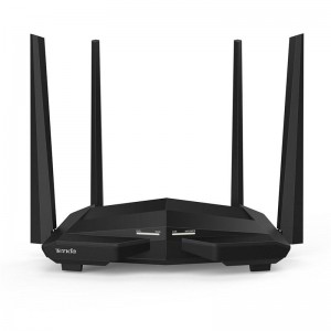 Router Wireless Tenda AC10; AC1200 Smart Dual-Band, cu 3x Gigabit LAN  + 1x GE WAN,  4 antene 5dBi  5GHz: Up to 867Mbps
