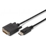 Cablu convertor Displayport 1.1a tata la DVI-D (24+1) tata, lungime 1m, black, ASSMANN