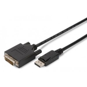 Cablu convertor Displayport 1.1a tata la DVI-D (24+1) tata, lungime 1m, black, ASSMANN
