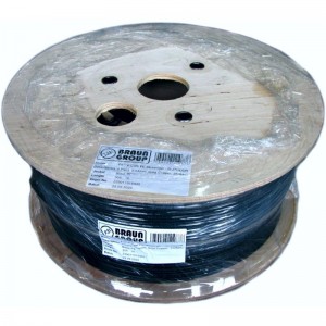Cablu F/UTP cat6 de exterior cu messinger, 100% cupru solid, folie Aluminiu, manta PE, negru, rolA 305m, FLUKE PASS, 4x2x0,54mm
