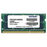 Memorie Laptop 4GB DDR3  NOU PC12800 1600MHz CL11, Patriot PSD34G16002S, Sodimm