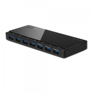 HUB extern cu 7 porturi USB 3.0, si alimentator 12V la 220V, negru,  TP-LINK UH700