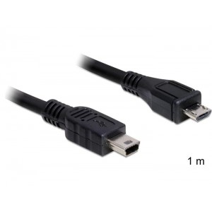 Cablu micro-B USB 2.0 tata la mini USB tata, 1m 