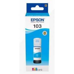 Epson 103 Cyan - Flacon cerneala albastra  EcoTank | 65 ml | L3150 L3111 L3110 L5190 L3270  ( C13T00S24A ) 