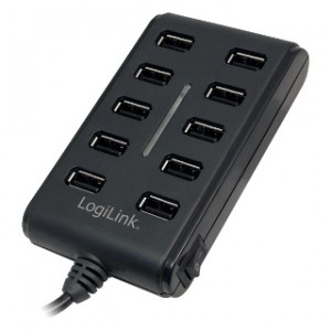 Hub USB cu 10 porturi 2.0 cu buton ON/OFF