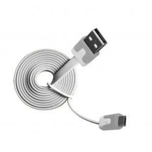 Micro USB Cabel 2.0 A-B M/M 1m, flat design, MLU527NK white