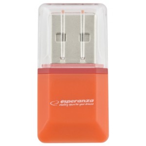Cititor card de memorie Micro SD ESPERANZA EA1340 USB 2.0|(MicroSD Pen Drive), portocaliu