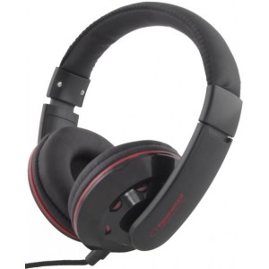Casti audio stereo cu control volum EH144K CORAL | 3m| Negru, Esperanza