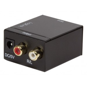 CONVERTOR audio cu intrare: 1 x Toslink, 1 x Coaxial, iesire: 2 x RCA, 24-bit, 96KHz, alimentator extern 5V / 1A, black, LOGILINK „CA0100” 