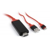Cablu MHL lightning la HDMI pentru dispozitive 8-pini, tip IPhone, lungime 1.8 m, Gembird