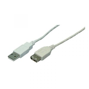 CABLU USB prelungitor 3M, USB 2.0 (T) la USB 2.0 (M),  3 metri, gri, LOGILINK  „CU0011”