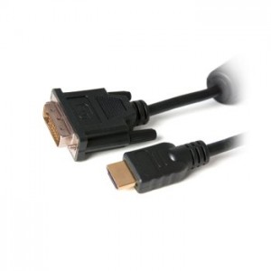 Cablu DVI-D 24+1 la HDMI, tata - tata, lungime 3m:  Digitalbox BASIC.LNK DVI-HDMI Cable 3m (2*ferrite core, triple shielded)