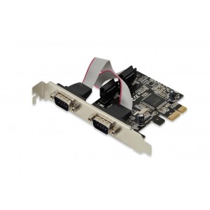 Adaptor card PCI-express la 2 porturi Serial DB9 RS-232, include 2 LP bracket, DIGITUS, chipset MCS9901