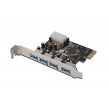 Card PCI Express 4x USB 3.0 Add-on Card, Chipset VL805, DIGITUS DS-30221