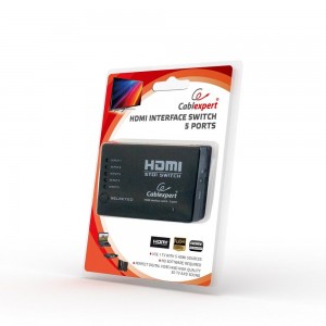 Switch HDMI cu 5 porturi, 5 intrari si 1 iesire, Gembird