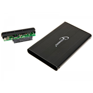 Rack HDD/SSD enclosure Gembird for 2.5'' SATA - USB 2.0, Aluminium, Black