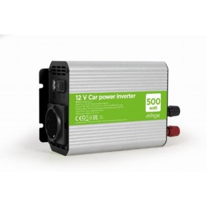 INVERTER AUTO 12V 500W, iesiri priza Schuko 220V + USB 5V / 2.1A, baterie 10-16V