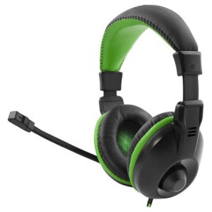 CASTI CU MICROFON GAMING ALBATROS, cu fir, 2 x mufa jack 3.5 mm,  microfon, Stereo, Culoare: Negru / Verde