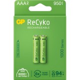 Acumulatori AAA 1000mAh AAA (LR03) 1.2V NiMH, paper box 2 buc. GP Batteries, ReCyko