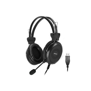 CASTI USB A4tech HU-30, cu fir, standard, utilizare multimedia, microfon pe brat, conectare prin USB 2.0, negre
