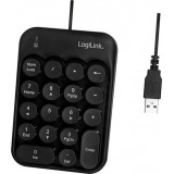 Tastatura numerica USB 18 taste, cablu 155CM, win XP+7+8+10, neagra, Logilink ID0174