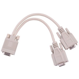 SPLITTER VGA CABLU ADAPTOR VGA 15PINI TATA la 2X 15PINI MAMA