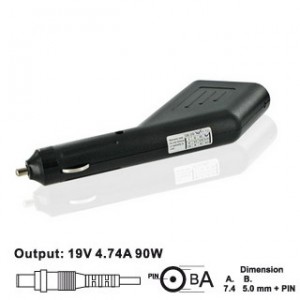  Adaptor priza auto 19V/4.74A 90W conector 7.4x5.0mm + pin HP Whitenergy  06744