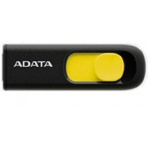 Unitate flash Adata UV128 16GB USB3, fara capac, retractabil, negru si galben