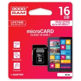 Card memorie Micro SDHC 16GB Class 10 UHS-I + Adapter, GOODRAM Memory card