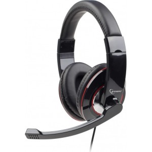 CASTI USB cu microfon GEMBIRD , lungime fir 2m, control volum pe cablu, conector USB, Black „MHS-U-001”