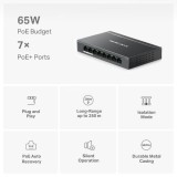 SWITCH POE 8 porturi Gigabit (dintre care 7 porturi PoE+), SFP+ x 2, management, carcasa metalica, MERCUSYS MS108GP