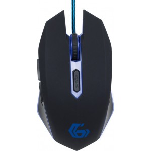 MOUSE gaming, cu fir, USB, optic, 2400 dpi, butoane/scroll 6/1, negru/ albastru, iluminare, GEMBIRD  „MUSG-001-B”