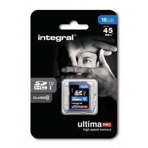 Card memorie SDHC 16GB, class 10 Integral, 45MB/s Card memorie SDHC 16GB, class 10 Integral, 45MB/s