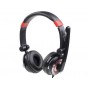 Casti usb 5.1 cu microfon si control pentru volum, negru-rosu